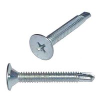 #10-24 X 1" Wafer Head, Phillips, Self-Drilling Screw, Zinc